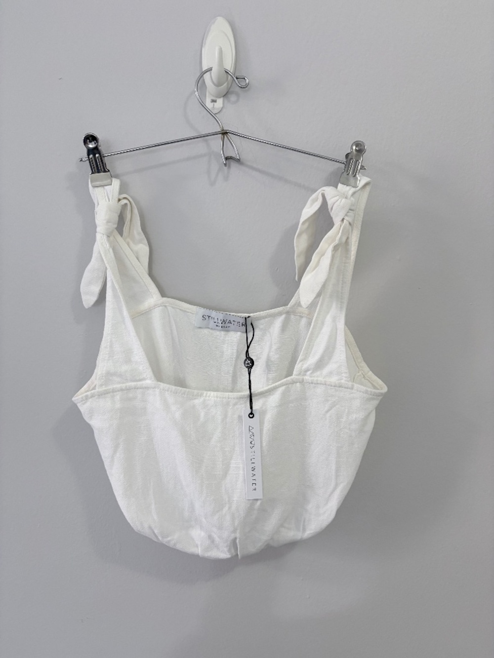 NWT Stillwater Tie Shoulder top Size Medium White